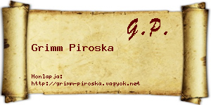 Grimm Piroska névjegykártya